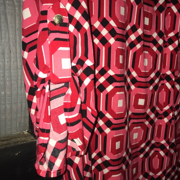 Cynthia Rowley button down top, geometric print - Picture 4 of 8